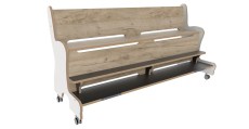 Hoogzit bank L155 cm Wit grey craft oak Tangara Groothandel voor de Kinderopvang Kinderdagverblijfinrichting